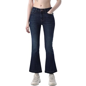 ONLY Womens Solid Flared High Rise Black
