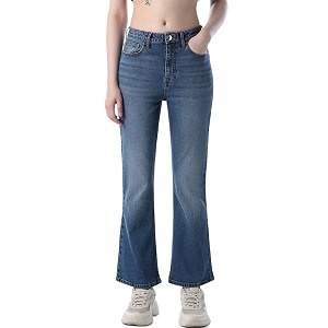 ONLY Womens Solid Flared High Rise Black