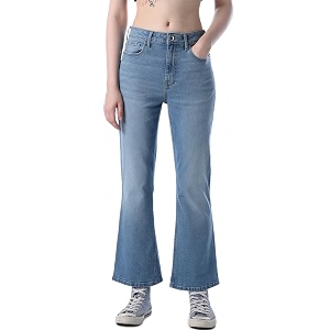 ONLY Womens Solid Flared High Rise Black