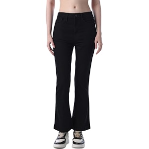 ONLY Womens Solid Flared High Rise Black