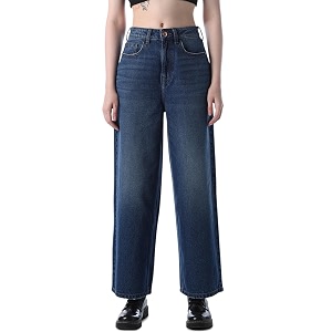 only women39s solid wide leg high rise black jeans
