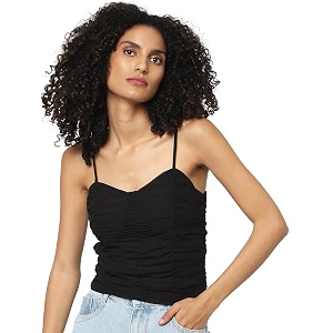 ONLY Fitted Rouche Detail Crop Top
