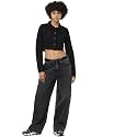 ONLY Women Black Solid Cropped Denim Jacket
