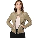 ONLY Women Brown Leather Jacket