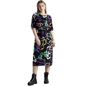 ONLY Women Floral Print A-Line Midi Dress