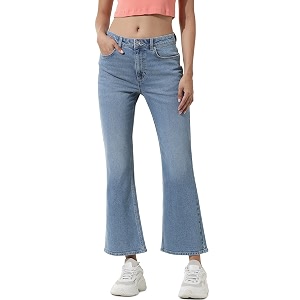 ONLY Women Flared Low Distress Light Fade
