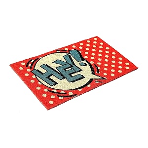 Onlymat inchHey inch Printed Anti-Slip Doormat Multicolor