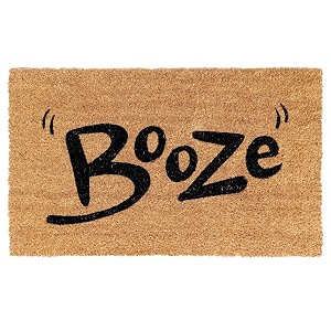 Onlymat Booze Funny Printed Anti-Slip Doormat Black