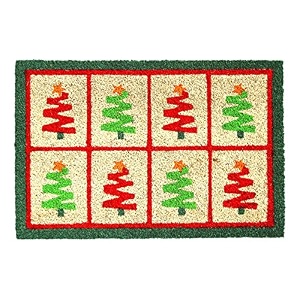 Onlymat Christmas Tree Printed Designer Doormat Green