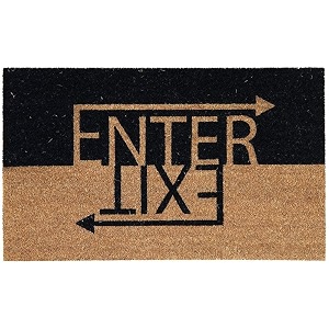 Onlymat Enter Exit Printed Anti-Slip Doormat Black