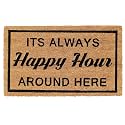 Onlymat Happy Hour Printed Anti-Slip Doormat Black