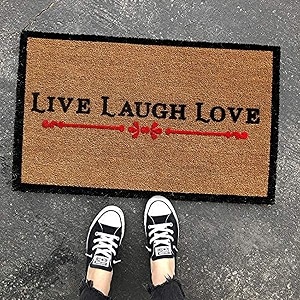 Onlymat Live Laugh Love Printed Anti-Slip Doormat