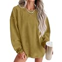 ONLYSTORY Womens Sweatshirts Oversized Cored Corduroy Pullover Tops