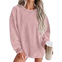ONLYSTORY Womens Sweatshirts Oversized Cored Corduroy Pullover Tops