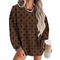 ONLYSTORY Womens Sweatshirts Oversized Cored Corduroy Pullover Tops