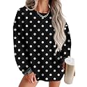 ONLYSTORY Womens Sweatshirts Oversized Cored Corduroy Pullover Tops
