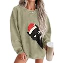 ONLYSTORY Womens Sweatshirts Oversized Cored Corduroy Pullover Tops