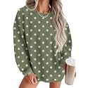 ONLYSTORY Womens Sweatshirts Oversized Cored Corduroy Pullover Tops