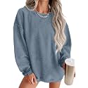 ONLYSTORY Womens Sweatshirts Oversized Cored Corduroy Pullover Tops