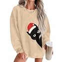 ONLYSTORY Womens Sweatshirts Oversized Cored Corduroy Pullover Tops