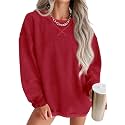 ONLYSTORY Womens Sweatshirts Oversized Cored Corduroy Pullover Tops