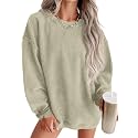 ONLYSTORY Womens Sweatshirts Oversized Cored Corduroy Pullover Tops