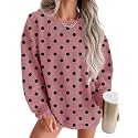 ONLYSTORY Womens Sweatshirts Oversized Cored Corduroy Pullover Tops
