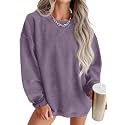 ONLYSTORY Womens Sweatshirts Oversized Cored Corduroy Pullover Tops