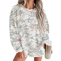ONLYSTORY Womens Sweatshirts Oversized Cored Corduroy Pullover Tops