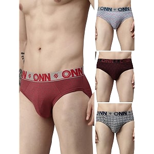 ONN Mens Super Combed Cotton Printed Briefs