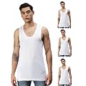ONN Men39s White Round Neck Sleeveless Cotton