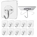 Wall Hanging Flower Hooks for Wall Without Drilling, Self Adhesive Hooks for Wall Heavy Duty Strong Nail Free, Kitchen Accessories Items Stainless Steel (Flower Hook, 50)