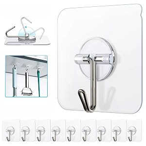 wall hanging hooks for wall without drilling self adhesive hooks for wall heavy duty strong nail free kitchen accessories items transparent stainless steel round hook 10