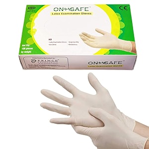 onsafe surgical hand glove small size latex medical examination disposable powdered hand gloves -100 pieces