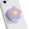 OnTheGrip Compatible with Magsafe Magnetic Cute Solid Color Daisy Flower Design Collapsible Mobile Phone Grip Stand Holder for Smartphone Tablet Cell Phone Accessory (Violet)