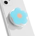 OnTheGrip Compatible with Magsafe Magnetic Cute Solid Color Daisy Flower Design Collapsible Mobile Phone Grip Stand Holder for Smartphone Tablet Cell Phone Accessory (Blue)