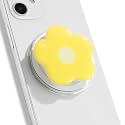 OnTheGrip Compatible with Magsafe Magnetic Cute Solid Color Daisy Flower Design Collapsible Mobile Phone Grip Stand Holder for Smartphone Tablet Cell Phone Accessory (Yellow)