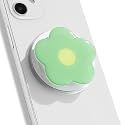 OnTheGrip Compatible with Magsafe Magnetic Cute Solid Color Daisy Flower Design Collapsible Mobile Phone Grip Stand Holder for Smartphone Tablet Cell Phone Accessory (Green)