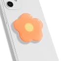 OnTheGrip Cute Solid Color Daisy Flower Design Collapsible Mobile Phone Grip Stand Holder for Smartphone Tablet Cell Phone Accessory (Coral)