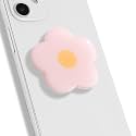 OnTheGrip Cute Solid Color Daisy Flower Design Collapsible Mobile Phone Grip Stand Holder for Smartphone Tablet Cell Phone Accessory (Pink)