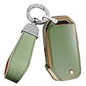 ontto 3-Button Key Fob Holder with Keychain Compatible with Kia Flip Folding Remote TPU Car Key Glove for Forte Seltos Soul Sportage Sorento Cerato Telluride Green