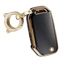 ontto 3-Button Key Fob Shell with Keychain Compatible with Kia Flip Folding Remote Durable TPU Key Housing for Seltos Forte Niro Sportage LX Soul Sorento Telluride K5 K3 Sonet LX Black
