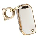 ontto 3-Button Key Fob Shell with Keychain Compatible with Kia Flip Folding Remote Durable TPU Key Housing for Seltos Forte Niro Sportage LX Soul Sorento Telluride K5 K3 Sonet LX Beige