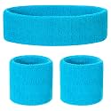 ONUPGO Kids Sweatbands Toddler Headband Wristband Set - Athletic Cotton Baby Sweat Band for Kids Youth Baby (1 Headband + 2 Wristbands)