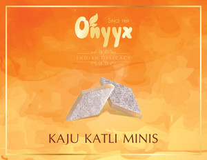 onyyx kaju katli minis- kaju barfi  burfi indian mithai  sweets gift pack  box- 225g 225 g