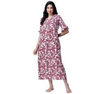 OOMPH Cotton Blend Nighty for Womens