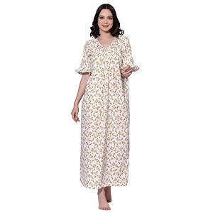 OOMPH Cotton Blend Nighty for Womens