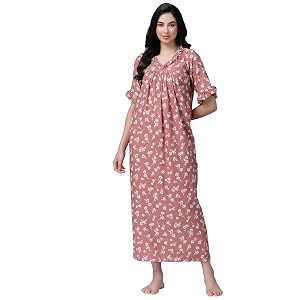 OOMPH Cotton Blend Nighty for Womens