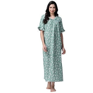 OOMPH Cotton Blend Nighty for Womens
