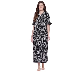 OOMPH Cotton Blend Nighty for Womens